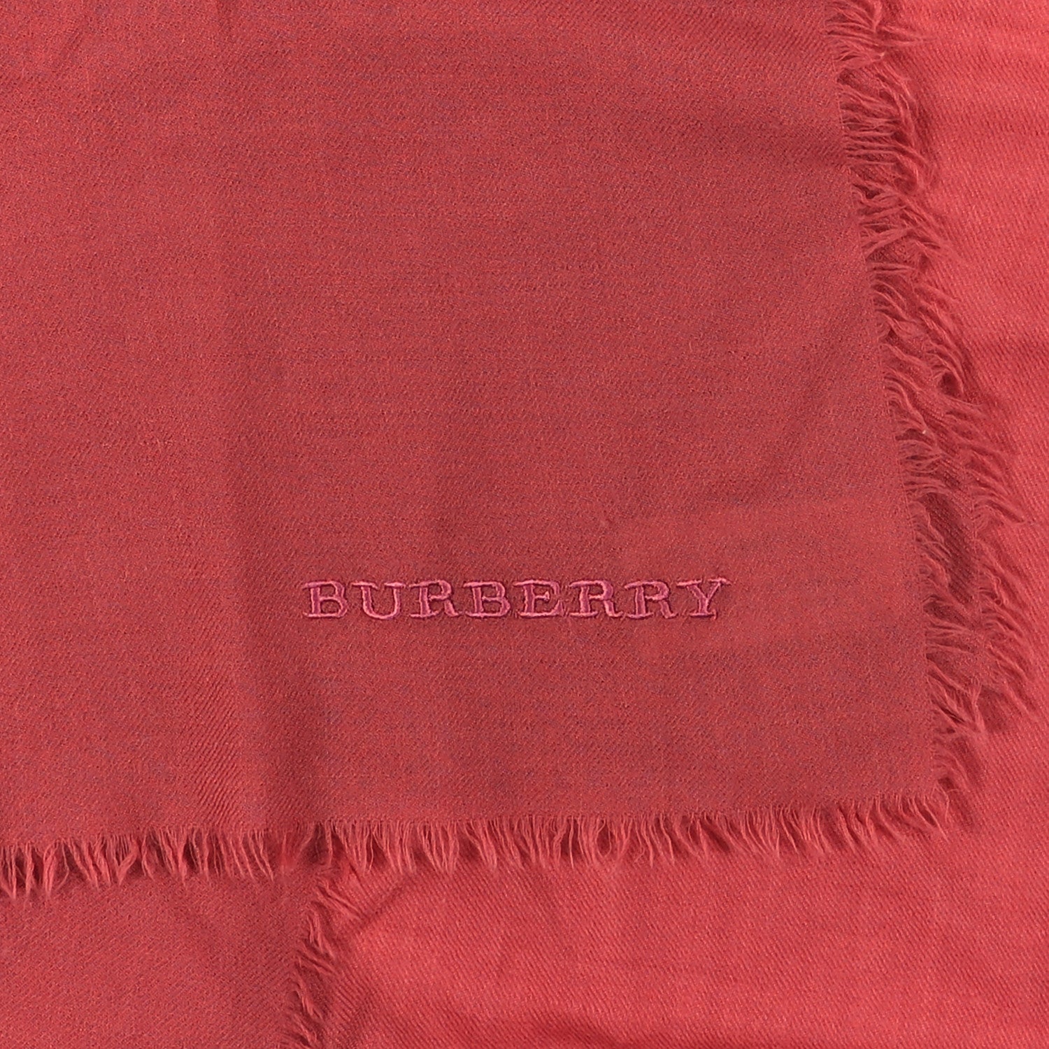 Burberry Cashmere Embroidered Fringe Scarf Fuchsia 3 of 4