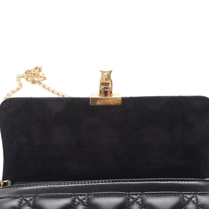 Christian Dior Lambskin Cannage Dioraddict Wallet on Chain Clutch Black 9 of 11