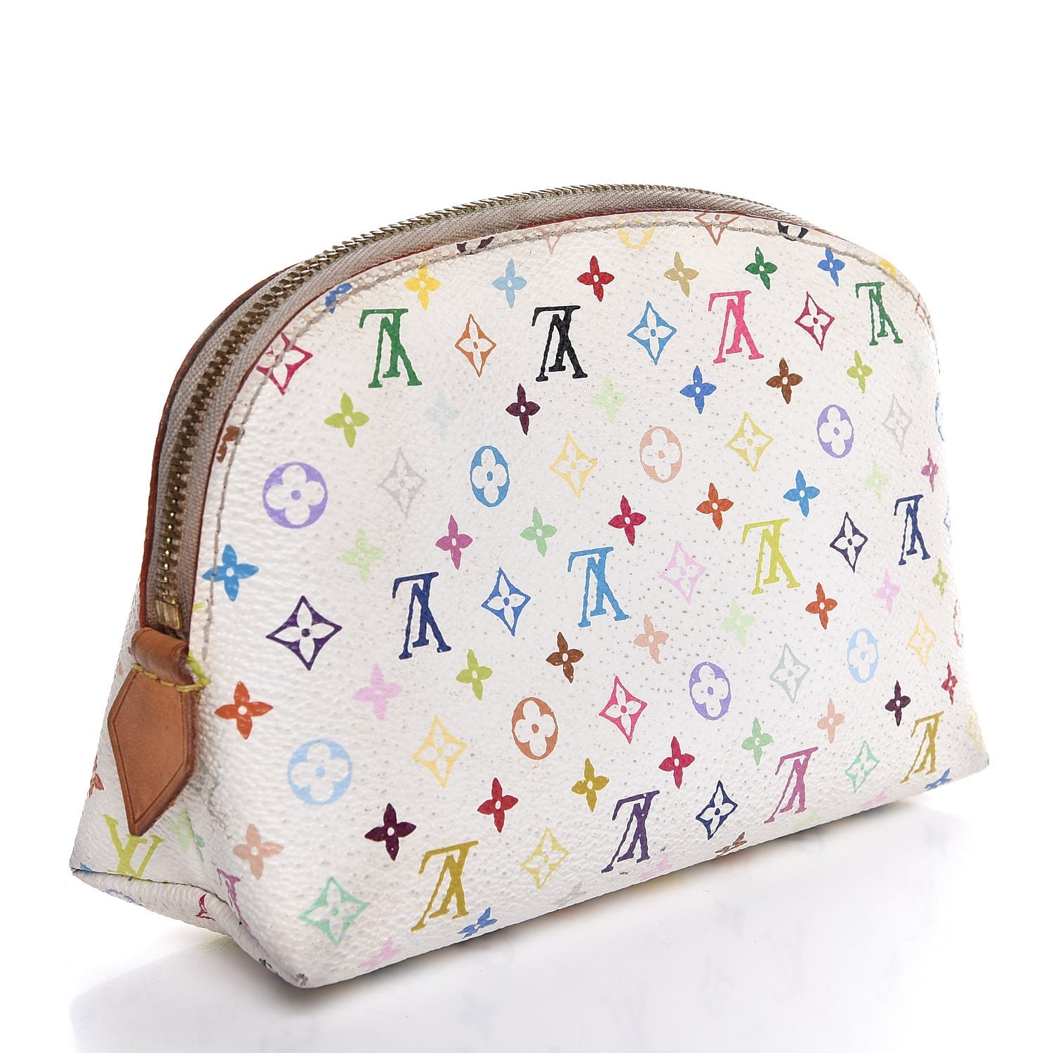 Louis Vuitton Monogram Multicolor Cosmetic Pouch White Litchi 3 of 8