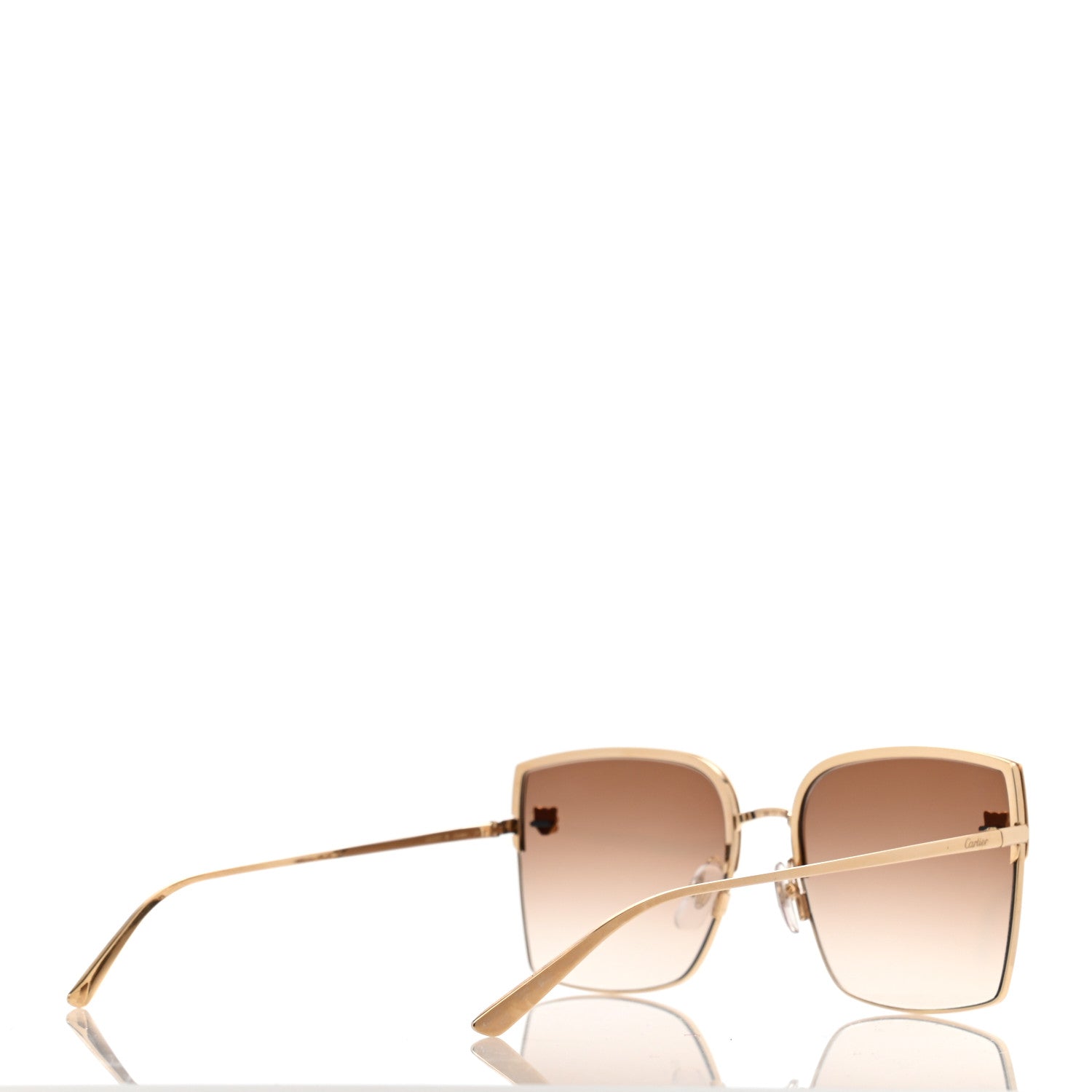 Cartier Panthere De Cartier Square Sunglasses Gold 5 of 8