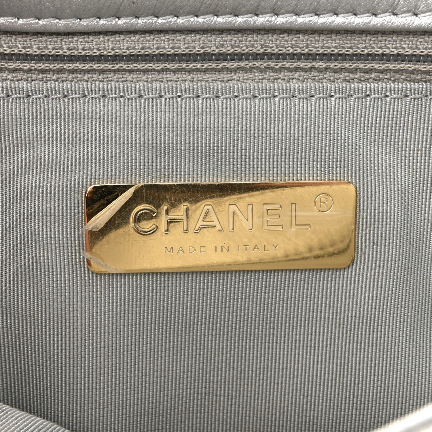 Chanel Metallic Goatskin Quilted Medium Chanel 19 Flap Silver 6 of 11
