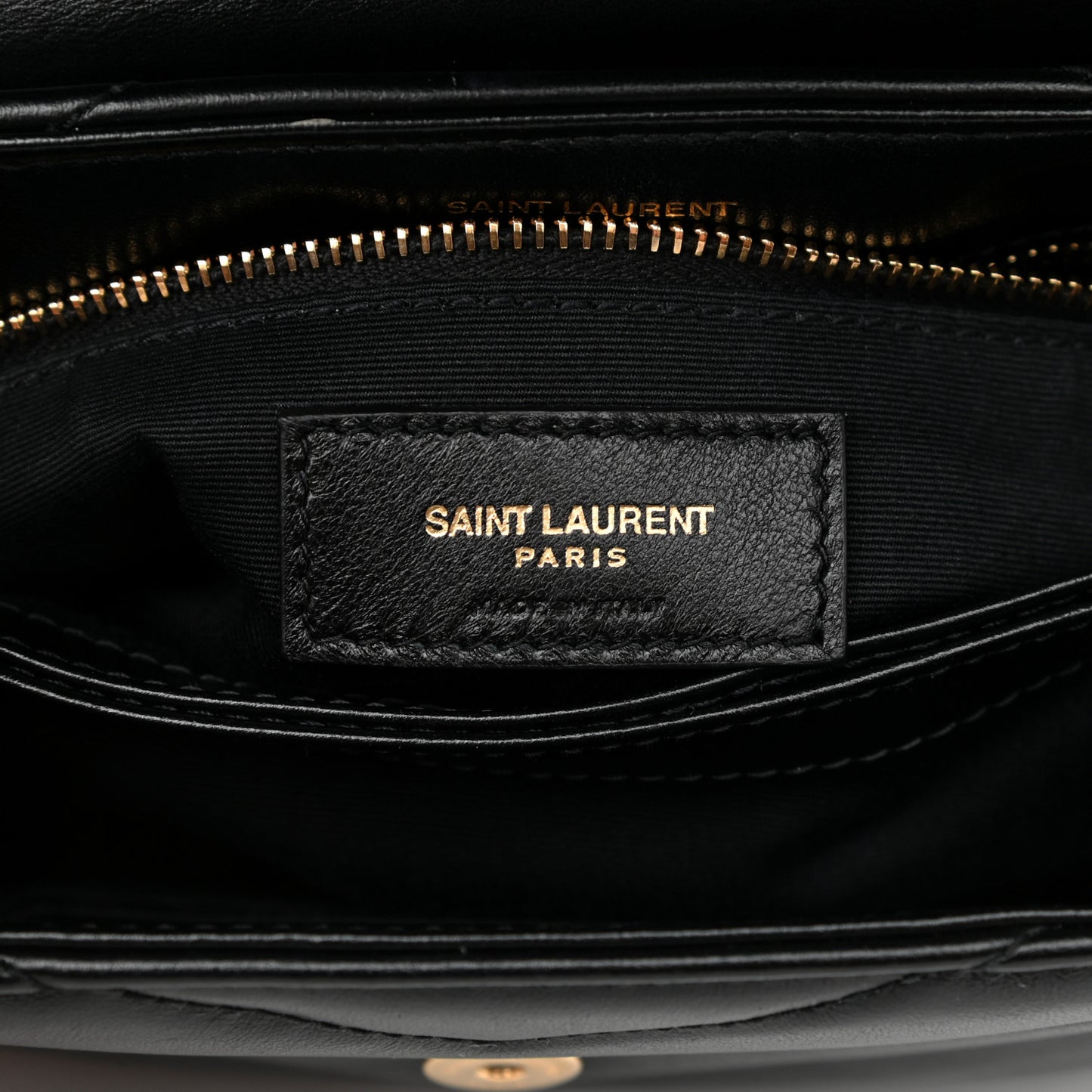 Calfskin Y Quilted Monogram Toy Loulou Crossbody Bag Black
