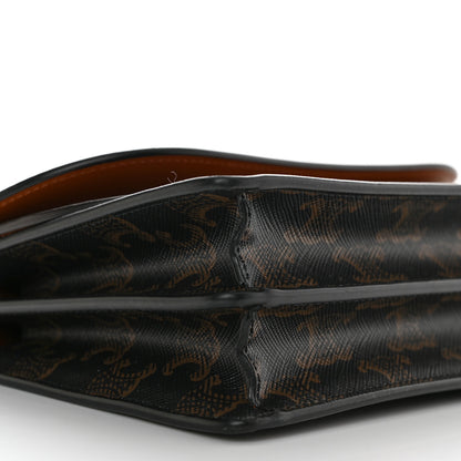 Celine Triomphe Canvas Lambskin Wallet On Strap Tan 10 of 11