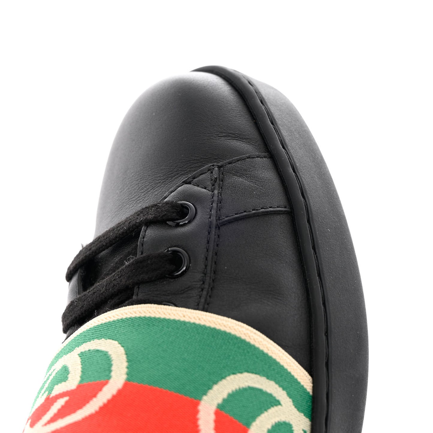 Calfskin Web Interlocking G Mens Ace Sneakers 9 Black
