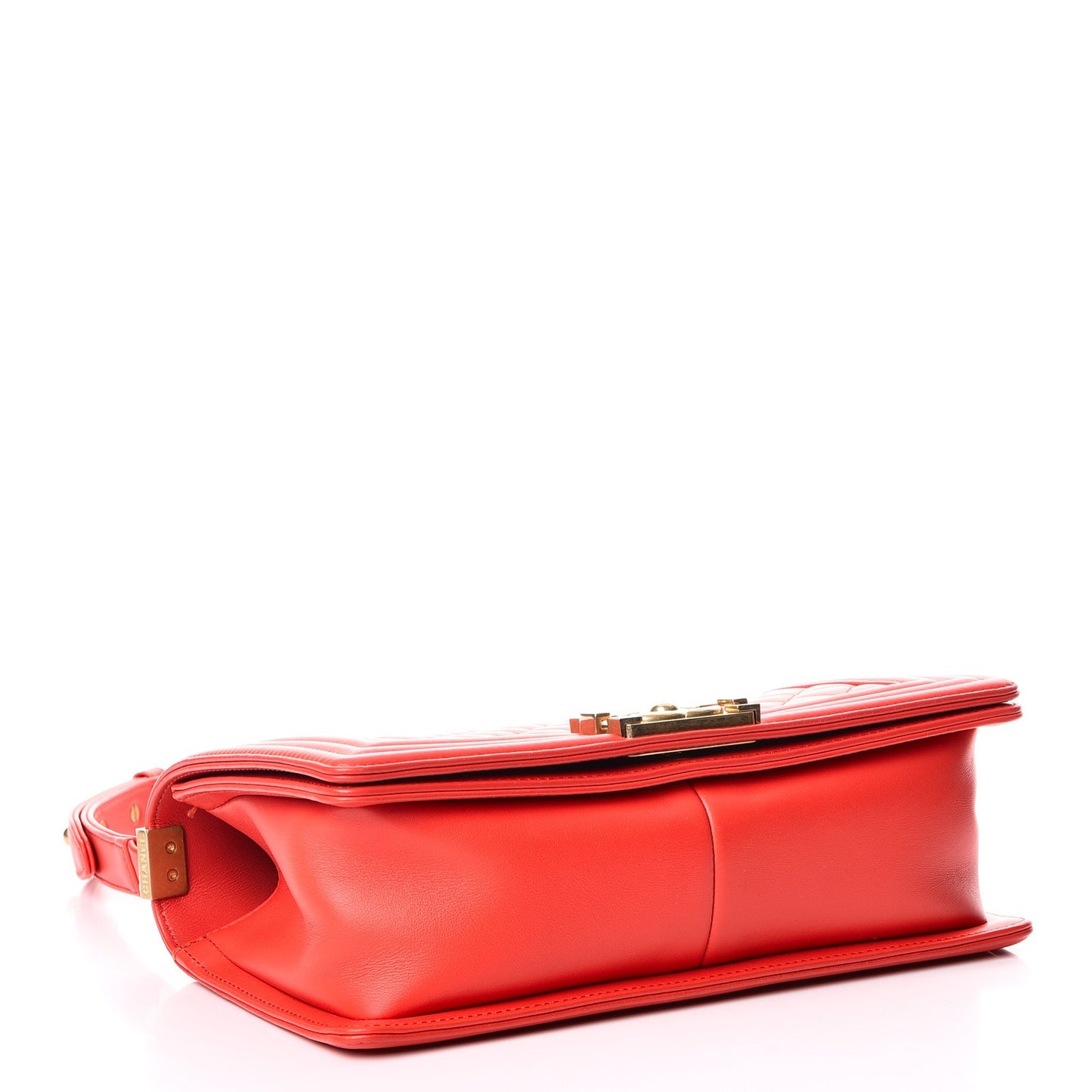 Calfskin Quilted Medium Boy Flap Red