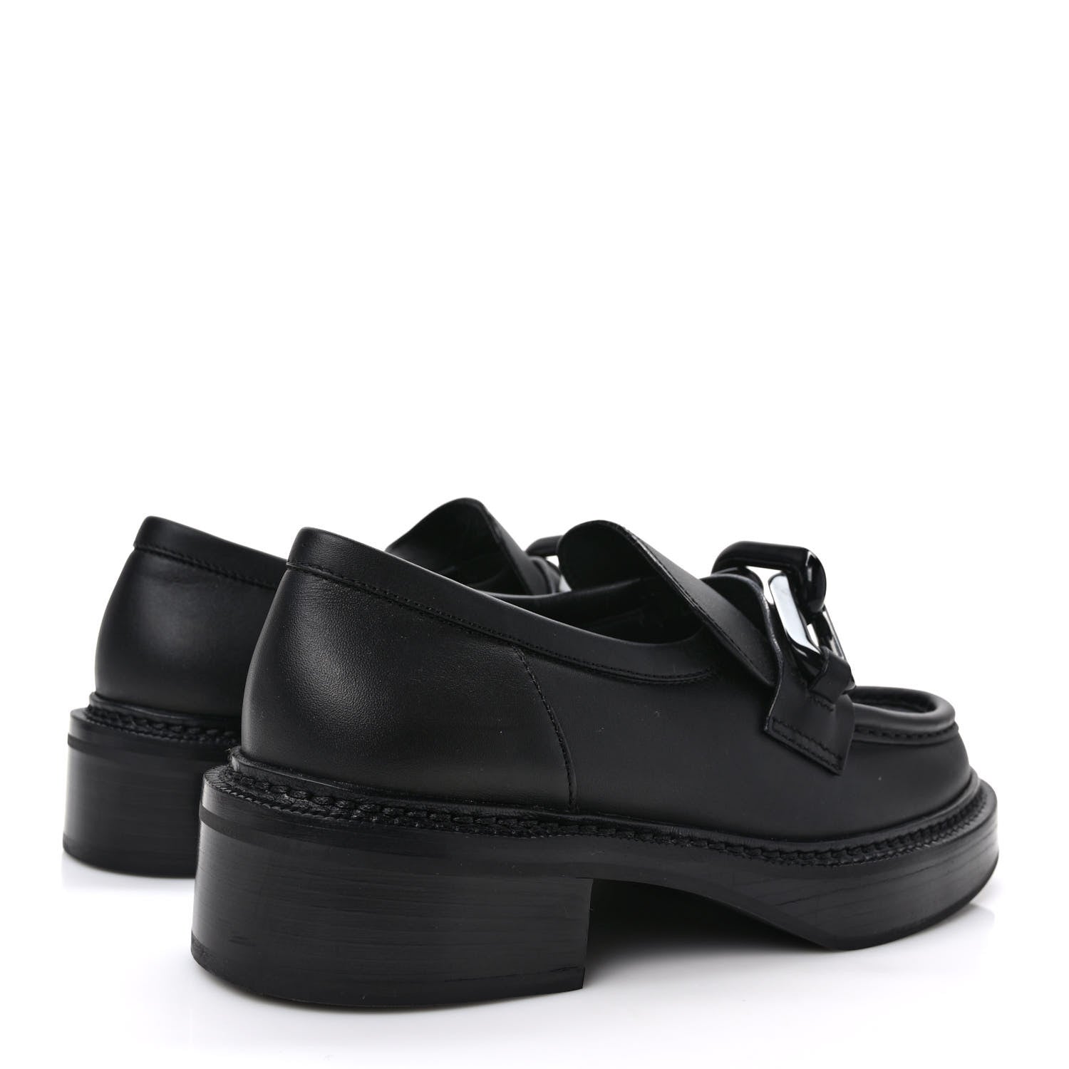 Louis Vuitton Calfskin Oversized Chain Academy Loafers 39.5 Black 4 of 7