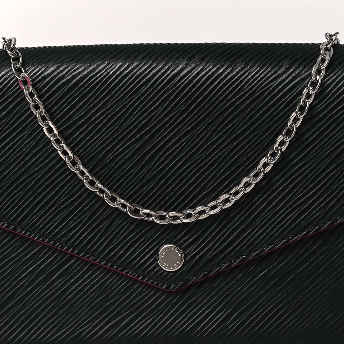 Epi Pochette Felicie Black Hot Pink
