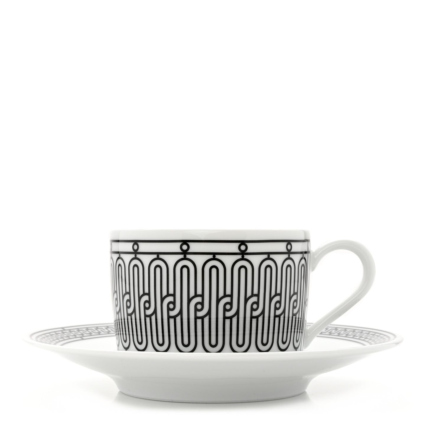 Porcelain H Deco Breakfast Cup and Saucer