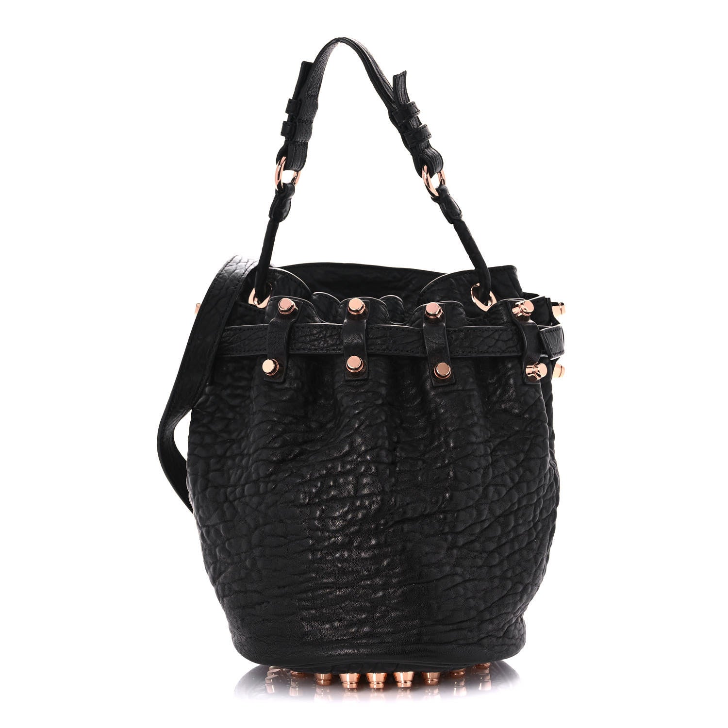 Alexander Wang Pebbled Lambskin Diego Bucket Black Rose Gold Hardware 1 of 8