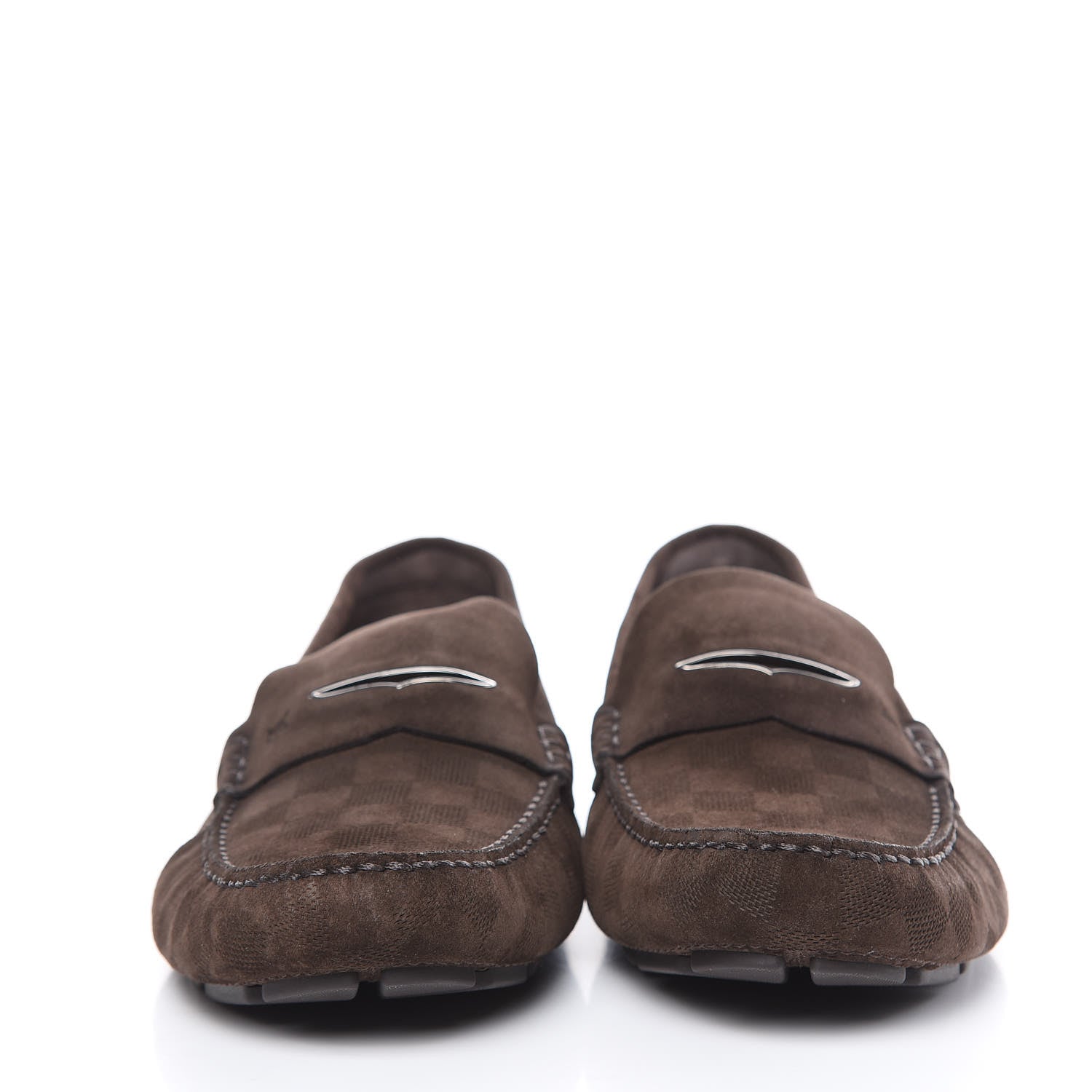 Louis Vuitton Suede Calfskin Mens Moccasin Loafers 12 Brown 2 of 8