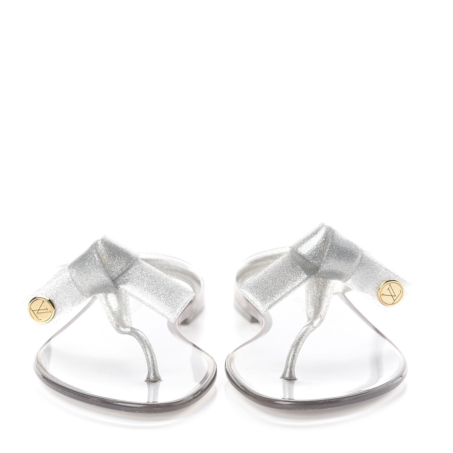 Louis Vuitton Patent Seastar Thong Sandals 36 Silver 2 of 7