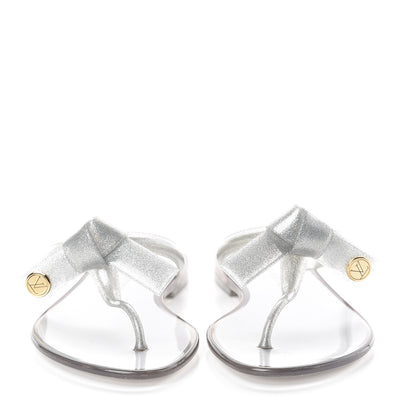 Louis Vuitton Patent Seastar Thong Sandals 36 Silver 2 of 7