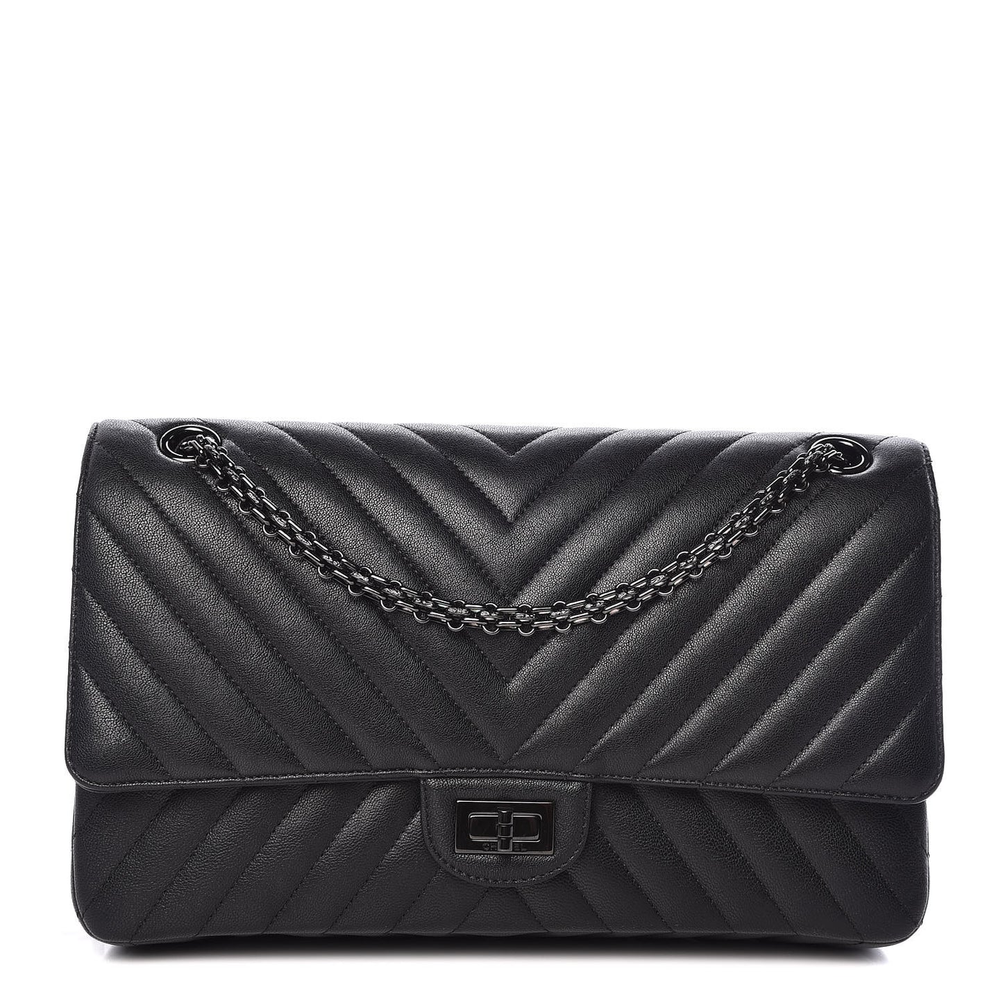 Sheepskin Chevron Quilted 2.55 Reissue 226 Flap So Black