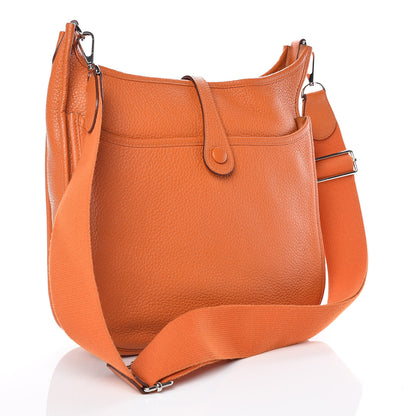 Hermes Taurillon Clemence Evelyne III PM Orange 3 of 7