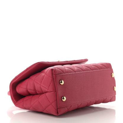Chanel Caviar Quilted Mini Coco Handle Flap Fuchsia 4 of 8