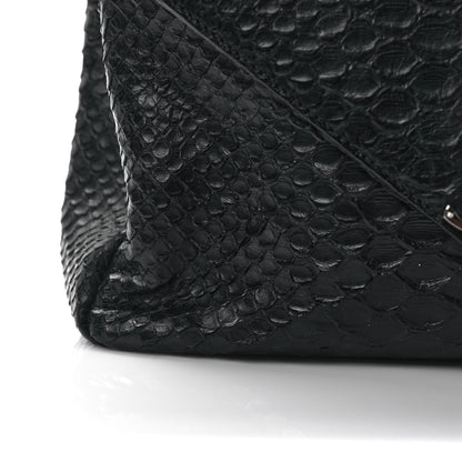 Saint Laurent Calfskin Python Embossed Monogram Medium College Bag Black 12 of 13