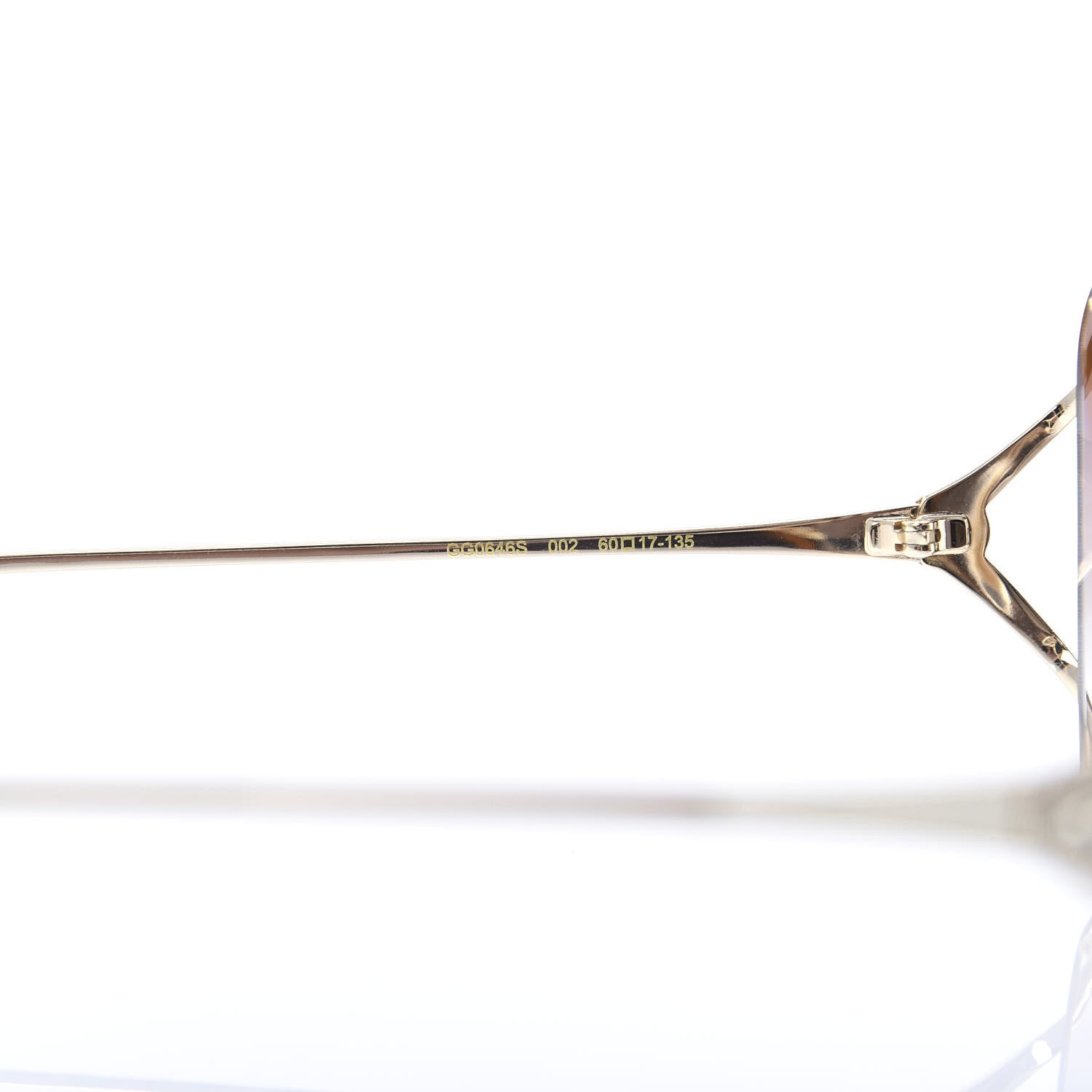 Gucci Metal Oversized Sunglasses GG0646S Gold Brown 5 of 8