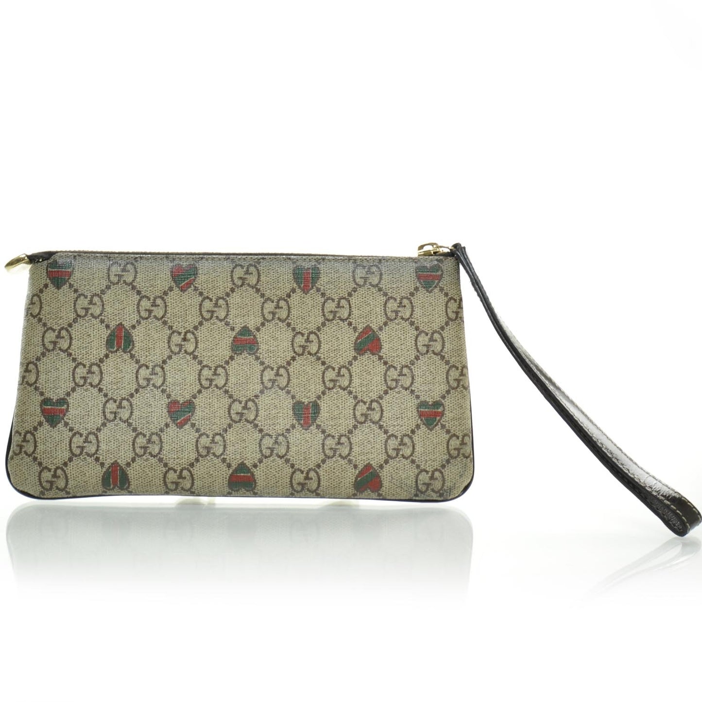 Monogram Hearts Wristlet