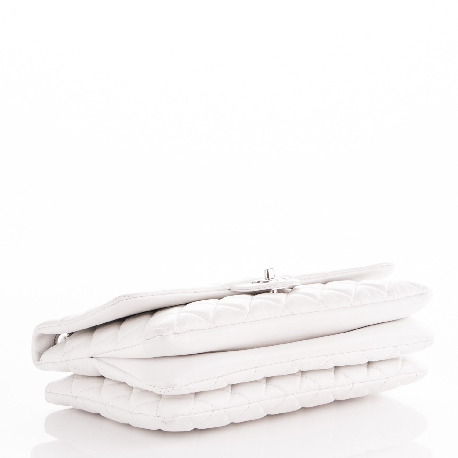 Chanel Lambskin Quilted Jumbo 3 Flap White 4 of 7