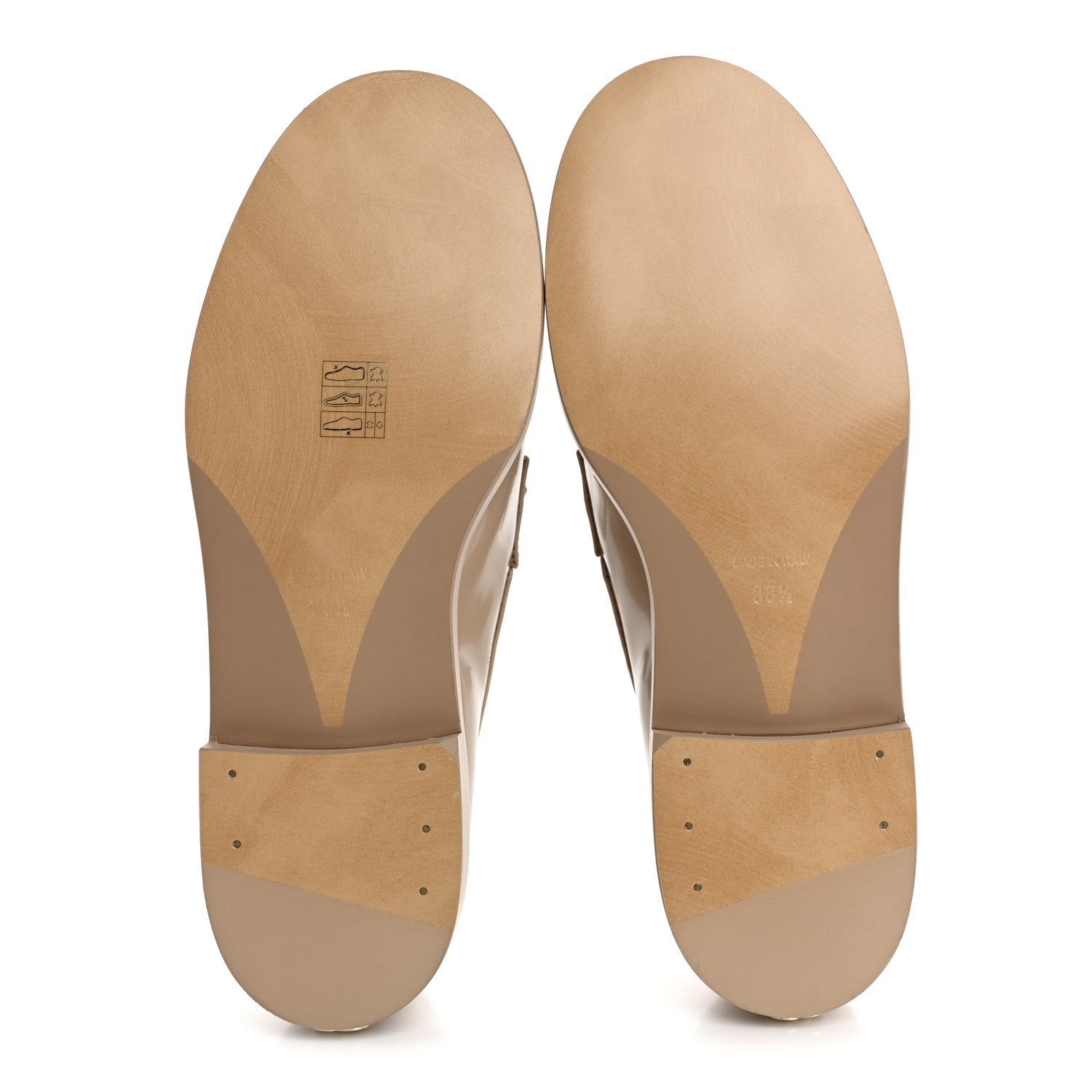 Chanel Shiny Calfskin Logo Loafers 38.5 Light Brown 6 of 10