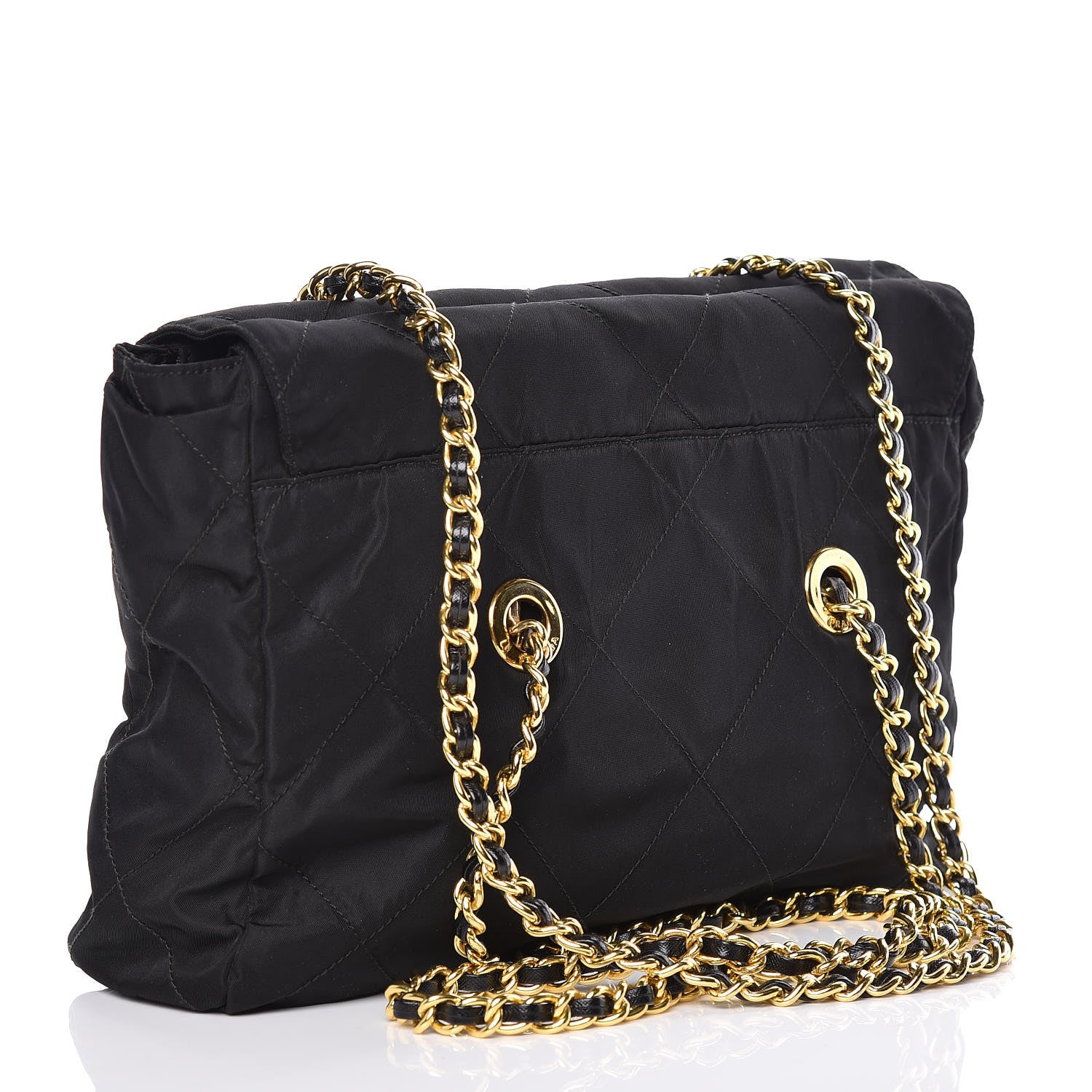 Prada Nylon Tessuto Impuntu Quilted Flap Shoulder Bag Black 3 of 12