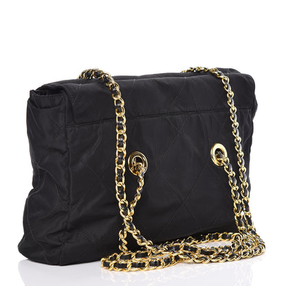 Prada Nylon Tessuto Impuntu Quilted Flap Shoulder Bag Black 3 of 12