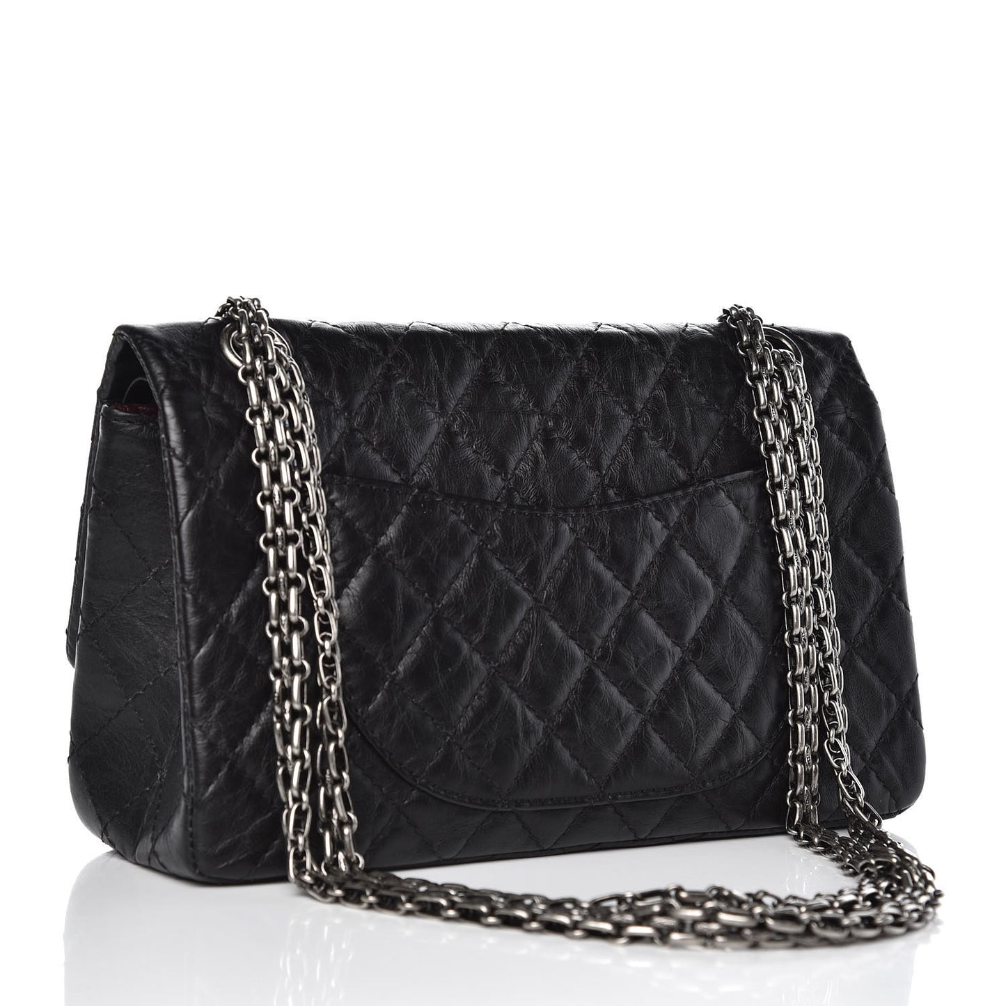 Aged Calfskin Quilted 2.55 Reissue 225 Flap Black