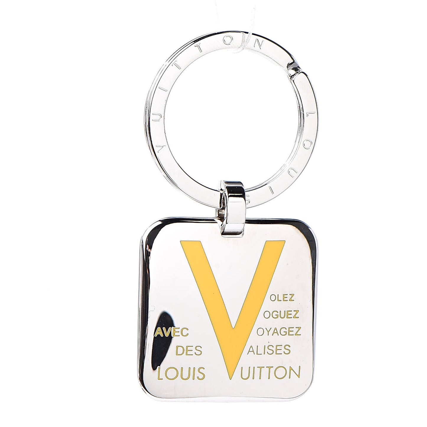 V Charm Key Holder Silver