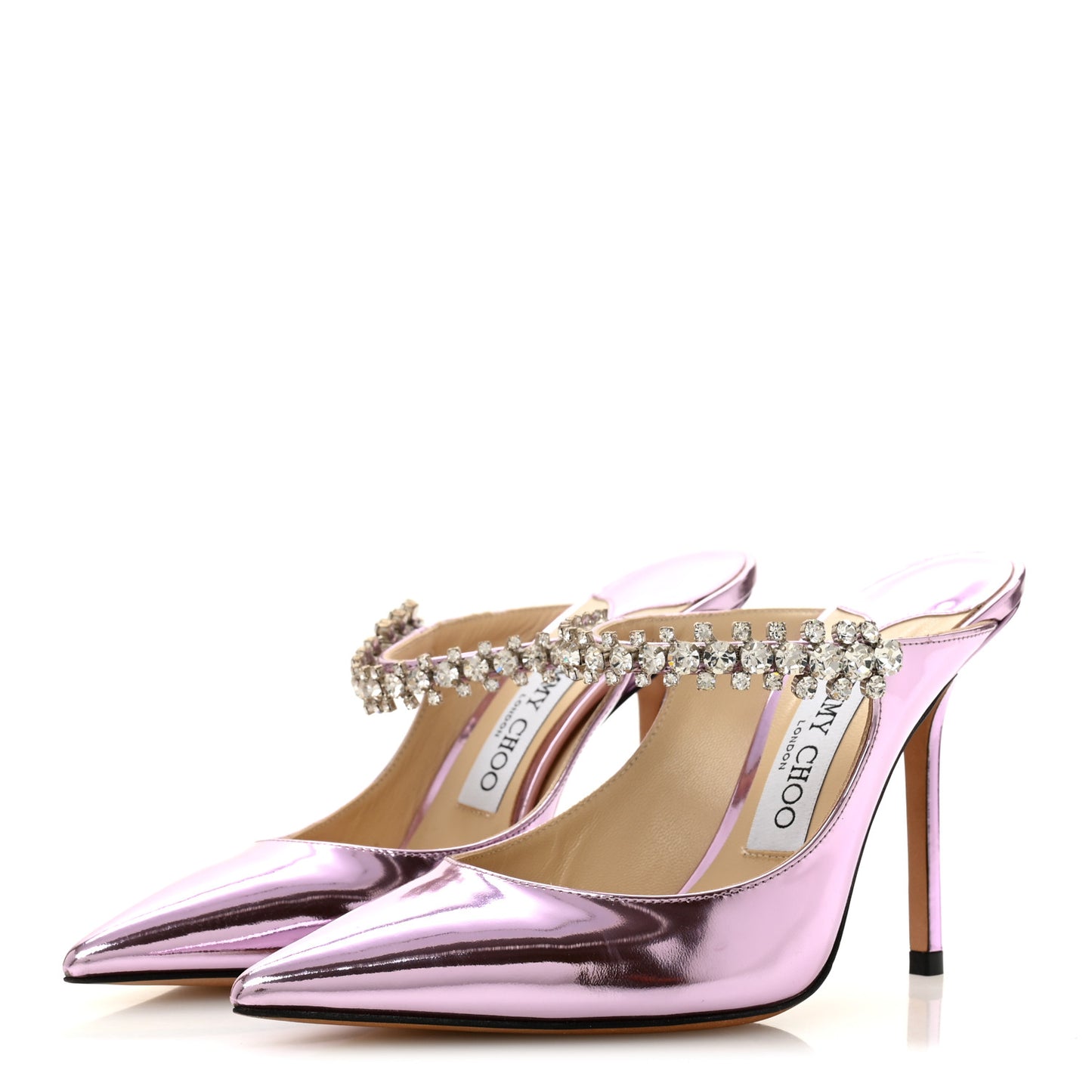 Metallic Patent Crystal Bing 100 Pumps 36 Mauve