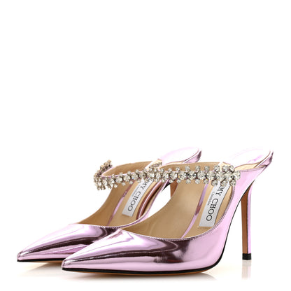 Jimmy Choo Metallic Patent Crystal Bing 100 Pumps 36 Mauve 4 of 7