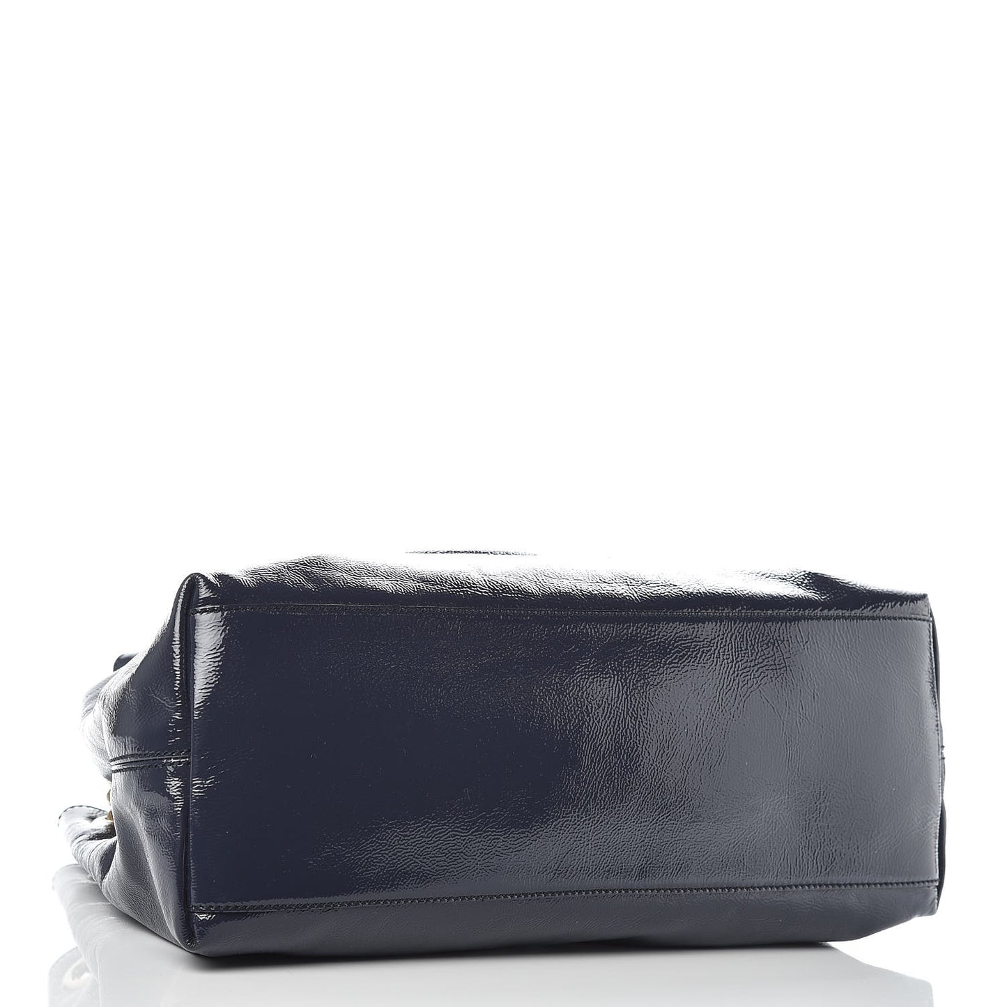 Patent Medium Soho Chain Shoulder Bag Uniform Blue