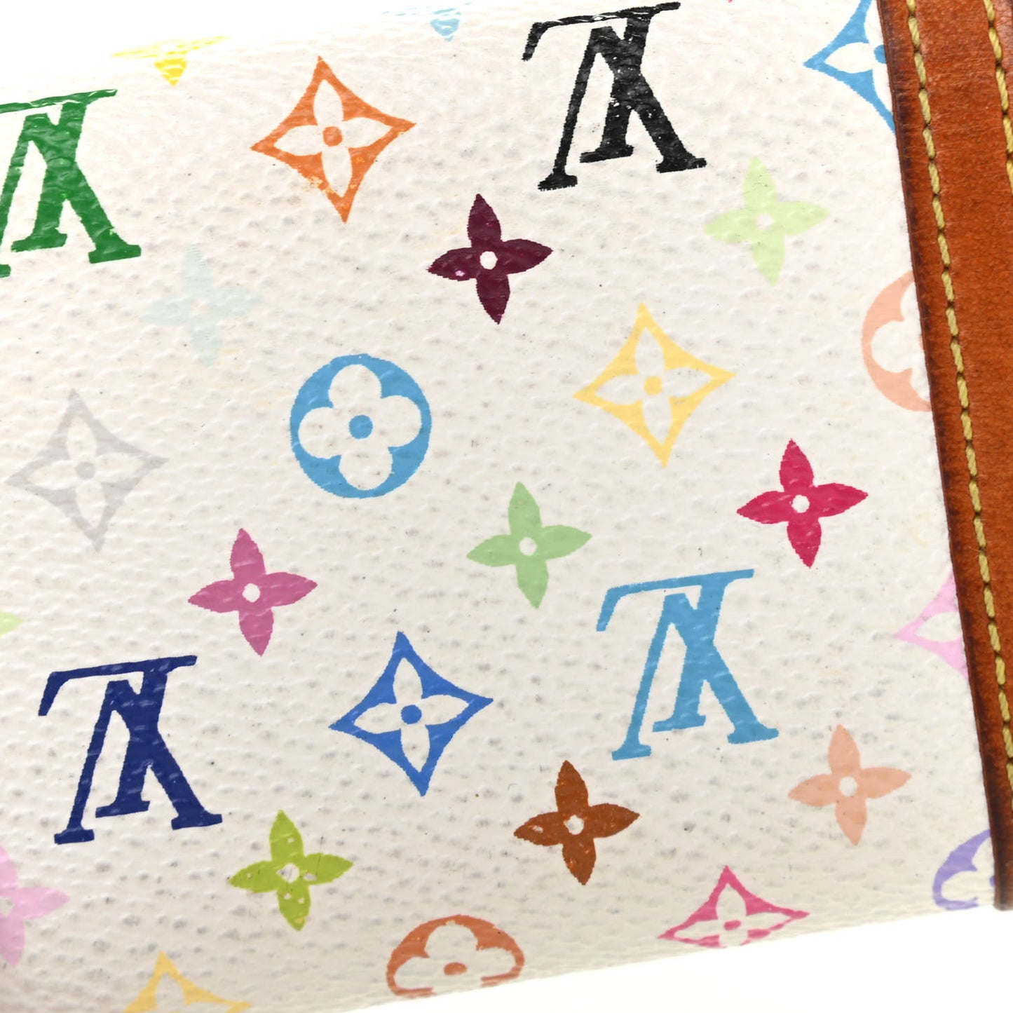 Monogram Multicolor Porte-Monnaie Plat Coin Purse White