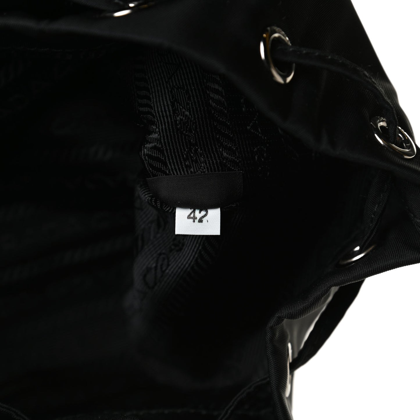 Saffiano Tessuto Nylon Vela Bucket Wristlet Black
