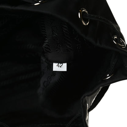 Prada Saffiano Tessuto Nylon Vela Bucket Wristlet Black 8 of 15