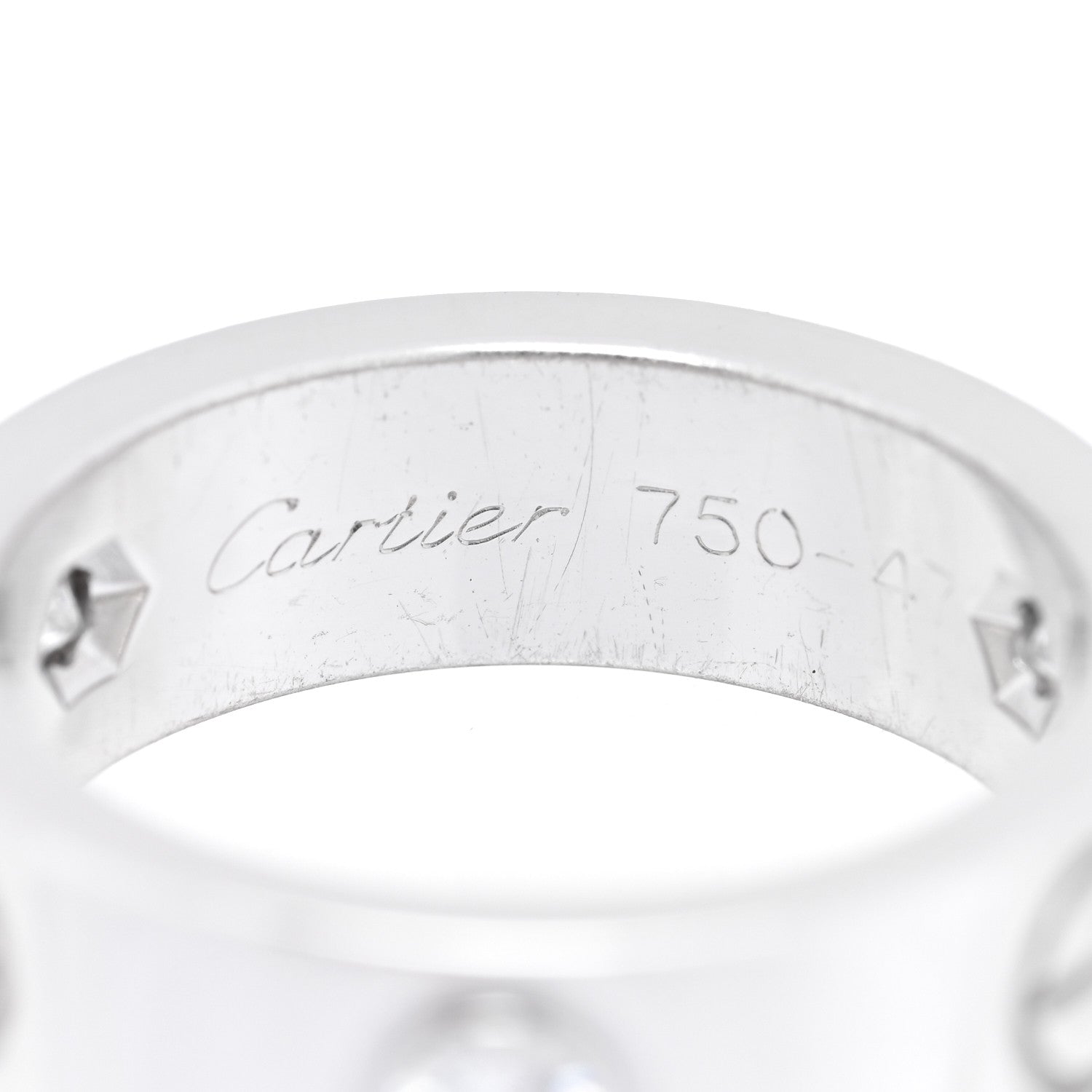 Cartier 18K White Gold 3 Diamond 5.5mm LOVE Ring 47 4 4 of 4