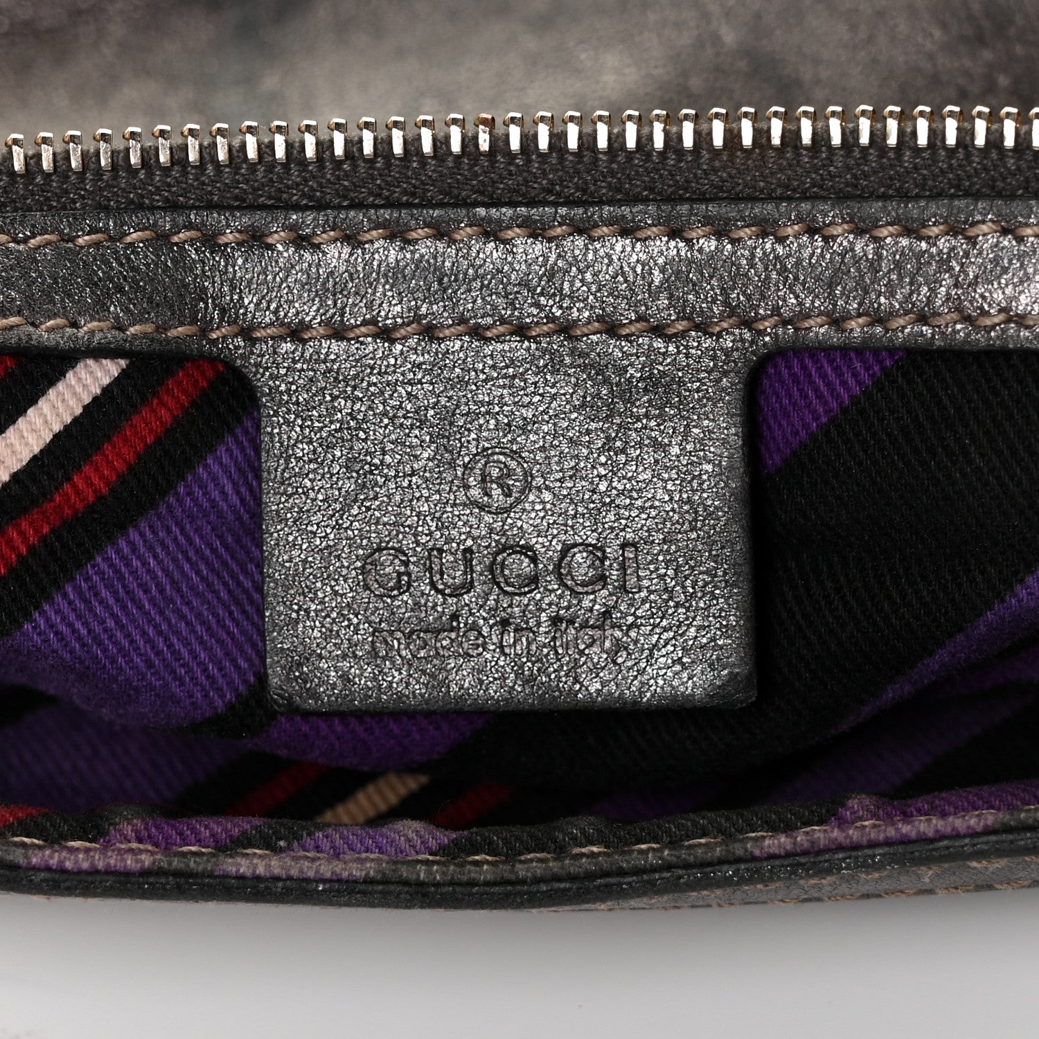 Gucci Guccissima Britt Tassel Shoulder Bag Gunmetal 6 of 12