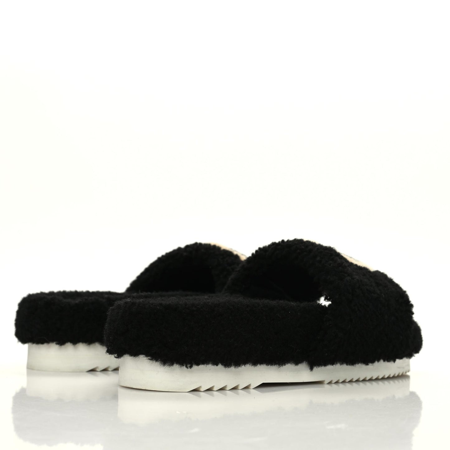 Shearling Womens Eileen Slide Sandals 38 Black Butterscotch