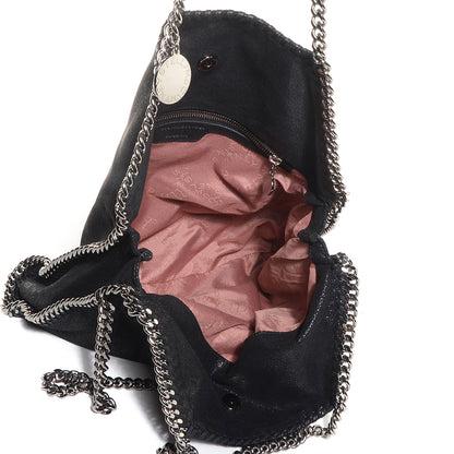 Stella McCartney Faux Leather Shaggy Deer Falabella Fold Over Tote Black 5 of 8