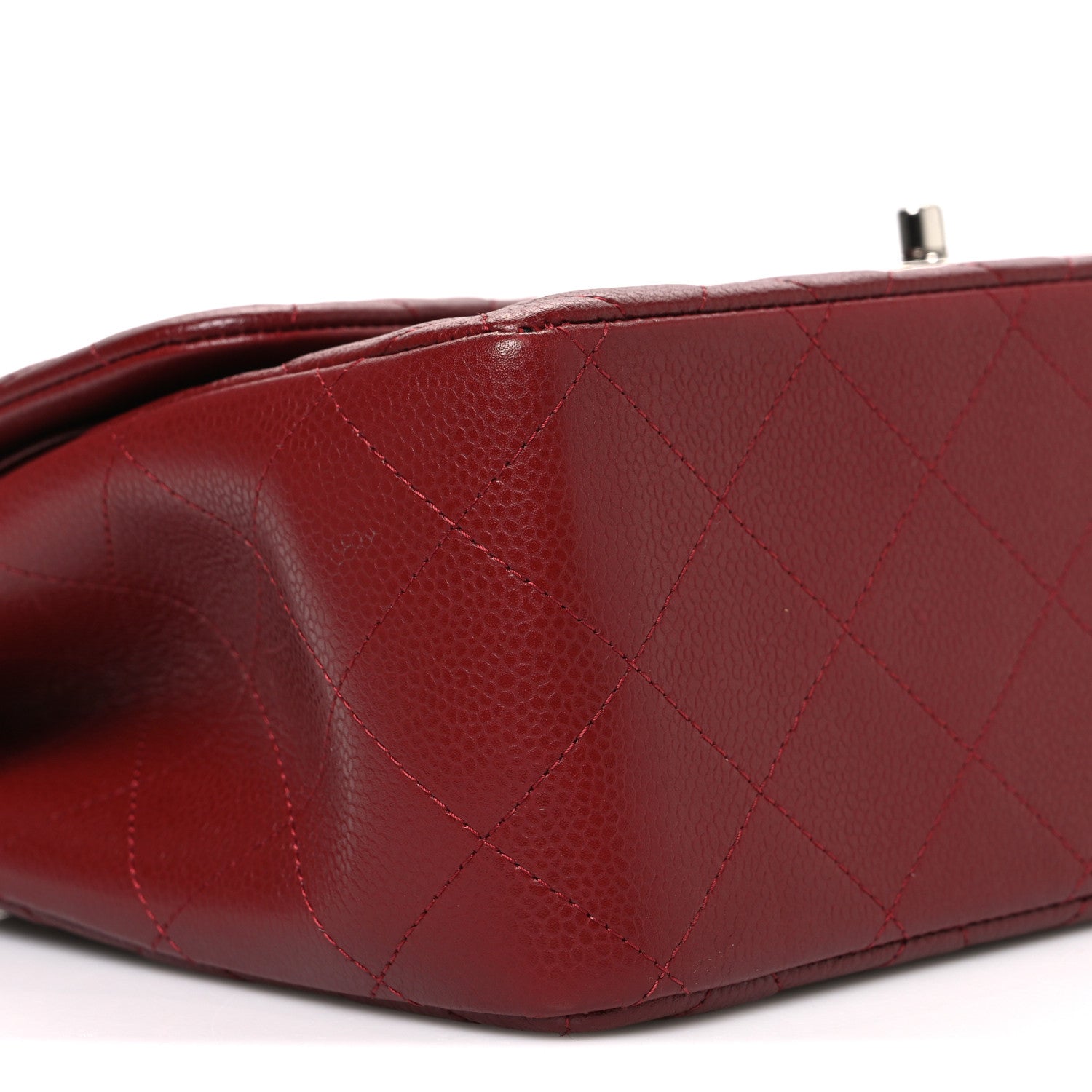 Chanel Caviar Quilted Jumbo Double Flap Burgundy 9 of 10