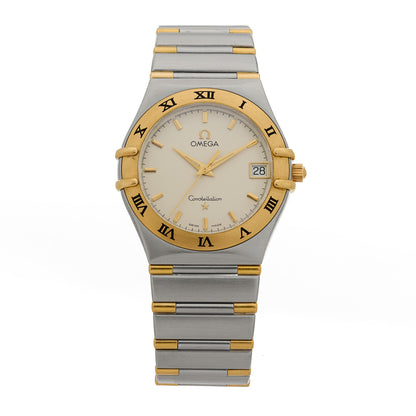 Omega Stainless Steel 18K Yellow Gold 33mm Constellation Quartz Watch White 1312.30 1 of 4