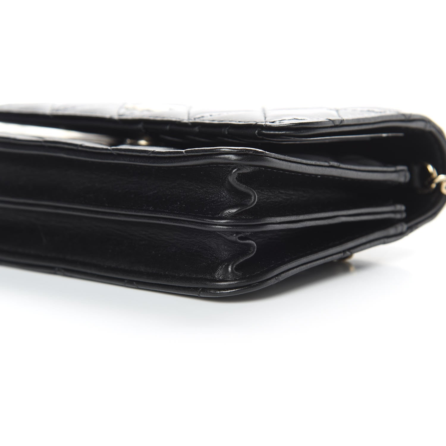 Chanel Calfskin Quilted Mini Maxi Pearls Wallet On Chain WOC Black 10 of 12