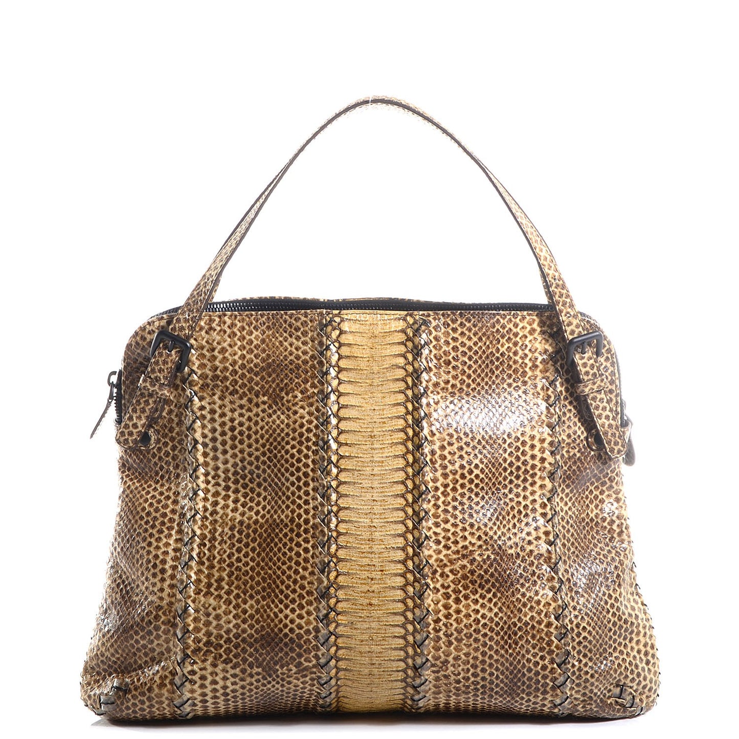 Snakeskin Top Handle Bag Naturale