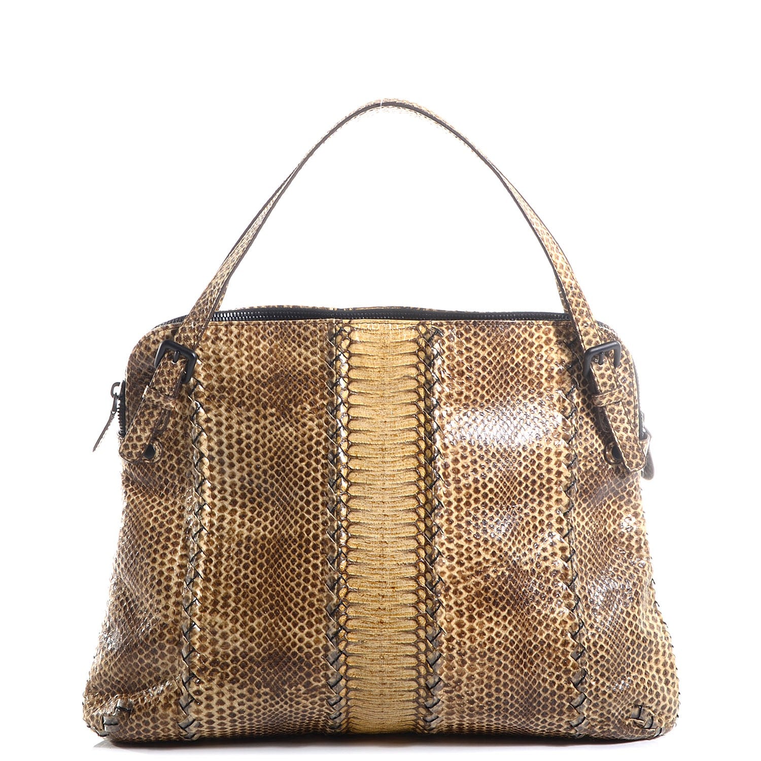 Bottega Veneta Snakeskin Top Handle Bag Naturale 1 of 8