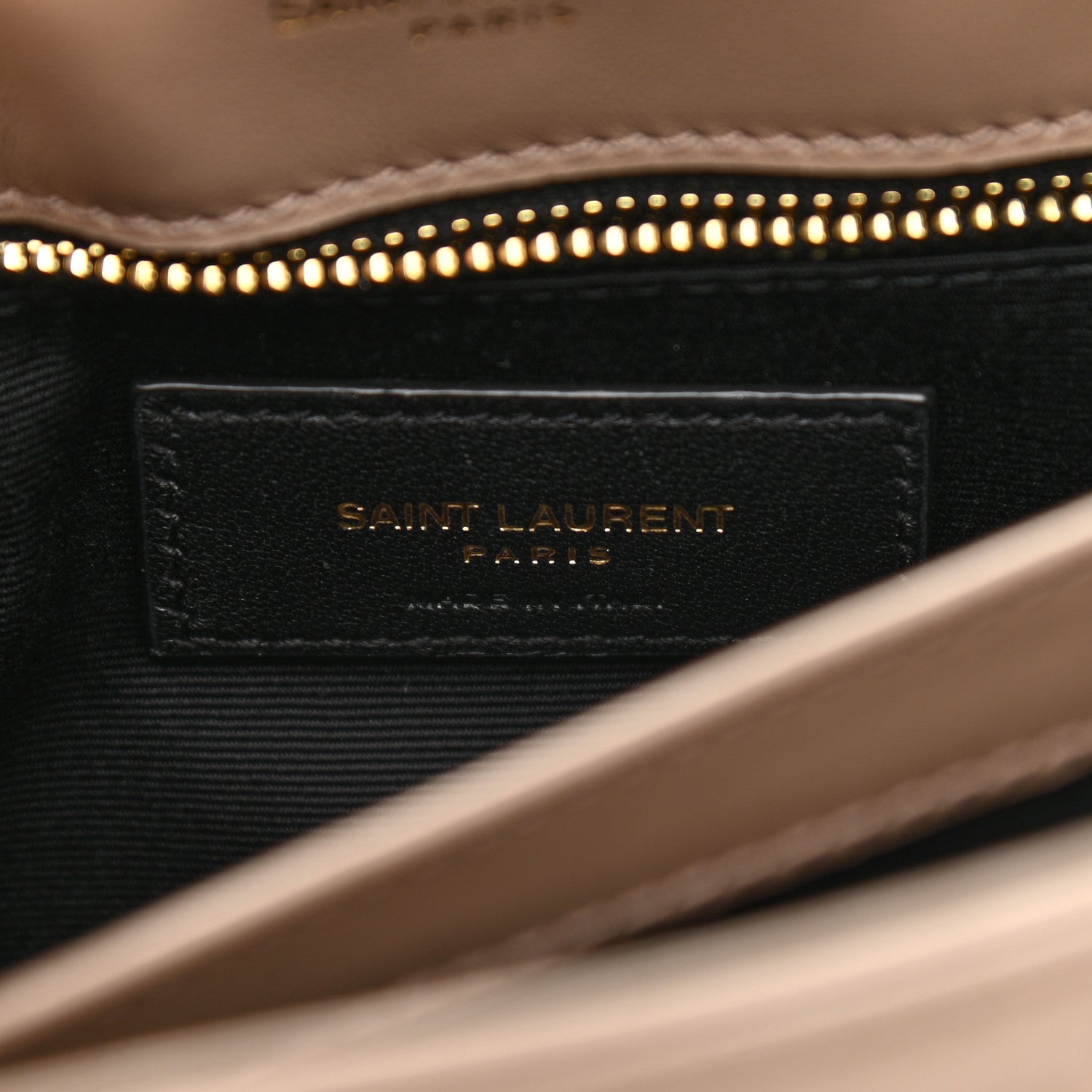 Saint Laurent Calfskin Y Quilted Monogram Toy Loulou Crossbody Bag Taupe 7 of 11