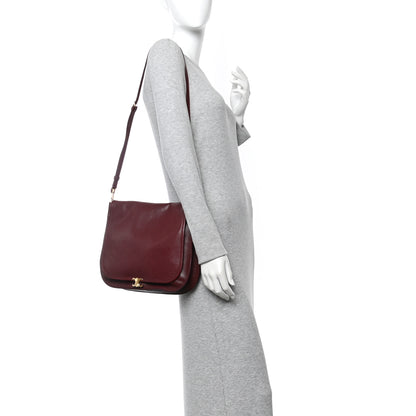 Celine Shiny Lambskin Soft Triomphe Besace Bag Syrah 2 of 10