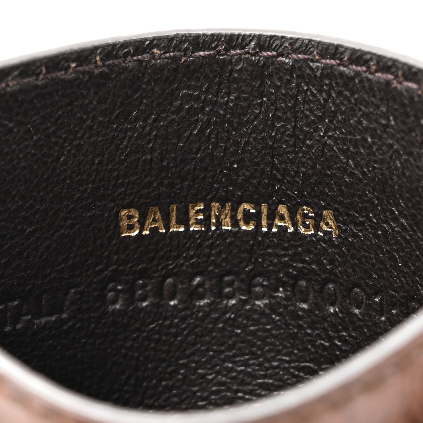 X BALENCIAGA BB Monogram Web Ophidia Card Holder Beige Ebony New Acero