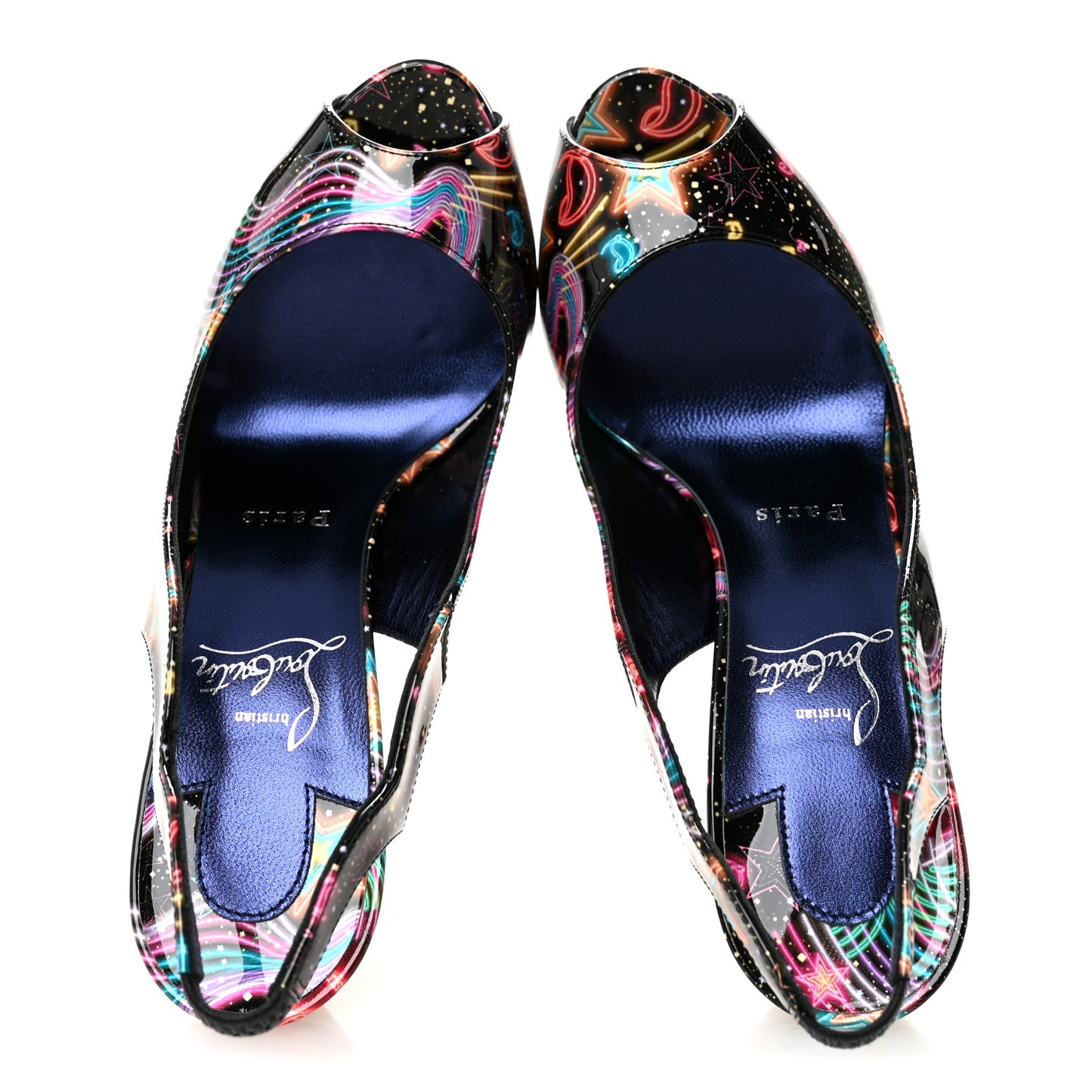 Patent Starlight Hot Chick Slingback Alta 120 Pumps 37.5 Multicolor