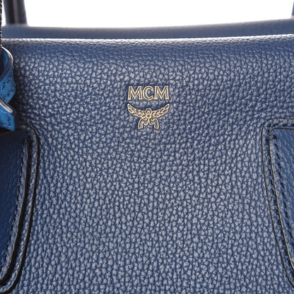MCM Grained Calfskin Medium Milla Tote Navy 6 of 12