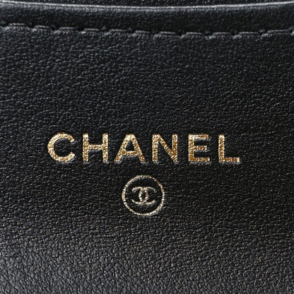 Chanel Calfskin Crocodile Embossed Graffiti Reissue Card Holder Wallet Black Gold 6 of 9