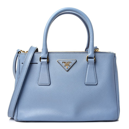 Prada Saffiano Galleria Mini Double Zip Tote Aviazione 1 of 11